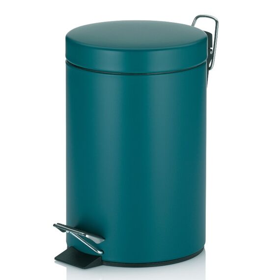 Kela 20528 Abfallbehälter Rund Metall Farbe Petrol, Farbe: Farbe Petrol