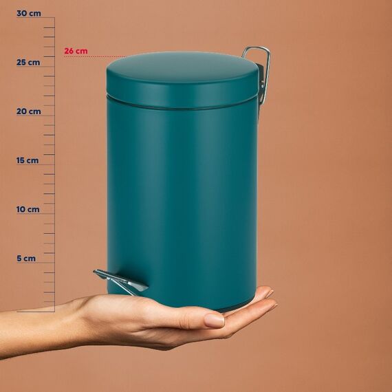 Kela 20528 Abfallbehälter Rund Metall Farbe Petrol, Farbe: Farbe Petrol, 3 image