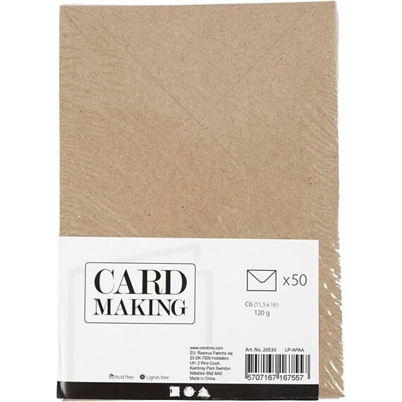 Creativ Company 20530 Briefumschlag C6 (114 x 162 mm) Natürlich/Natur 50 Stück(e), 2 image