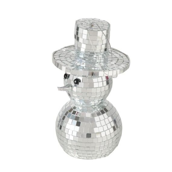 Boltze 2060188 Christbaumschmuck Schneemann-Weihnachtsschmuck Glas, Kunststoff Silber 1 Stück(e)