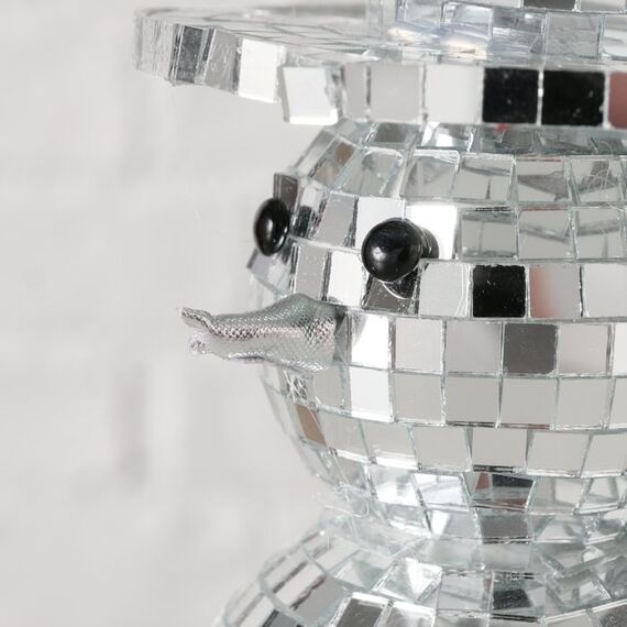 Boltze 2060188 Christbaumschmuck Schneemann-Weihnachtsschmuck Glas, Kunststoff Silber 1 Stück(e), 3 image