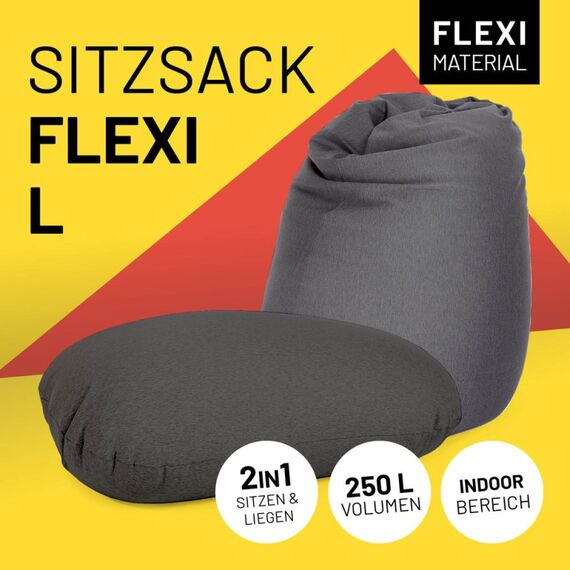 Lumaland 20652 Sitzsack Dunkles Grau Drinnen Oval, 2 image