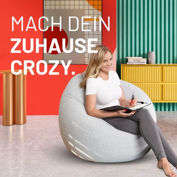 Lumaland 20655 Sitzsack Hellgrau Drinnen Oval, 3 image