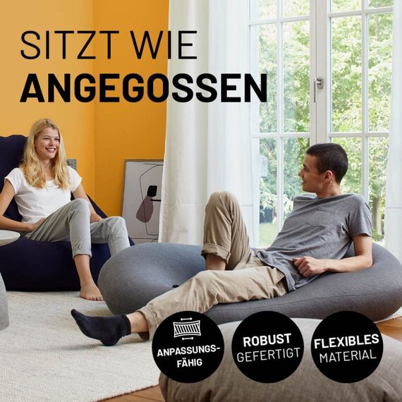 Lumaland 20656 Sitzsack Dunkles Grau Drinnen Oval, 5 image