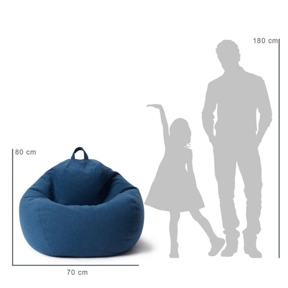Lumaland 20723 Sitzsack Dunkelblau Drinnen Oval, 2 image