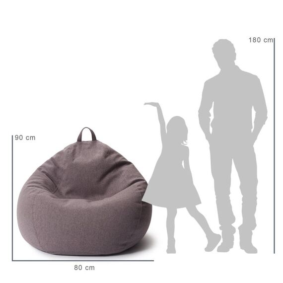 Lumaland 20727 Sitzsack Dunkles Grau Drinnen Oval, 2 image