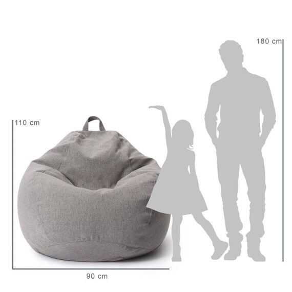 Lumaland 20731 Sitzsack Hellgrau Drinnen Oval, 2 image