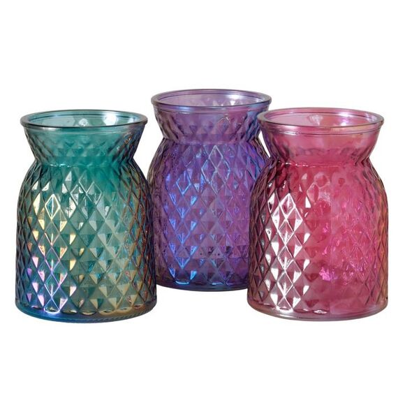 Boltze 2077502 Vase Glas Pink, Violett, Türkis