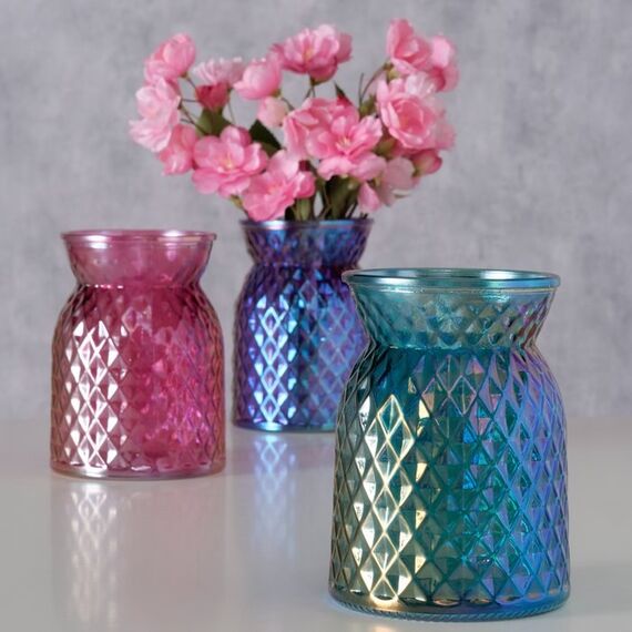 Boltze 2077502 Vase Glas Pink, Violett, Türkis, 2 image