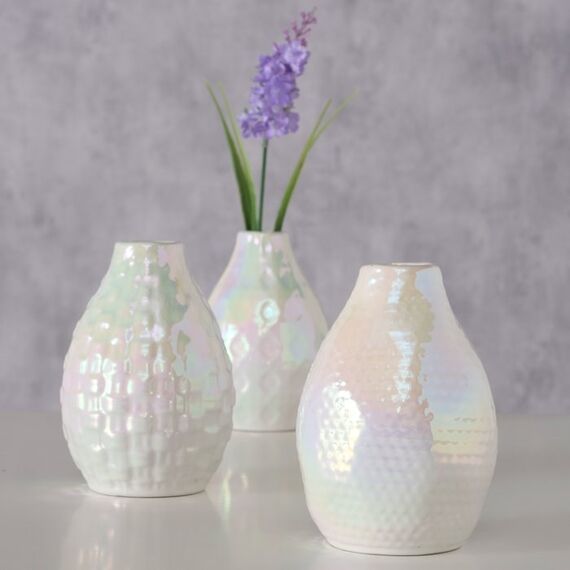 Boltze 2080309 Vase Vase mit runder Form Keramik Weiß, 2 image
