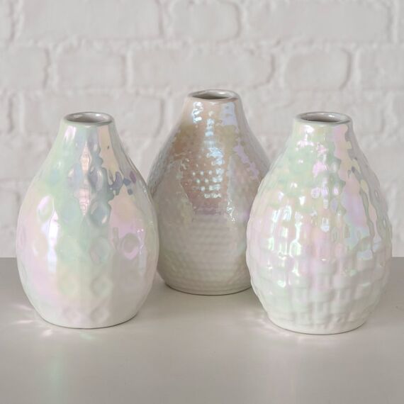 Boltze 2080309 Vase Vase mit runder Form Keramik Weiß, 4 image