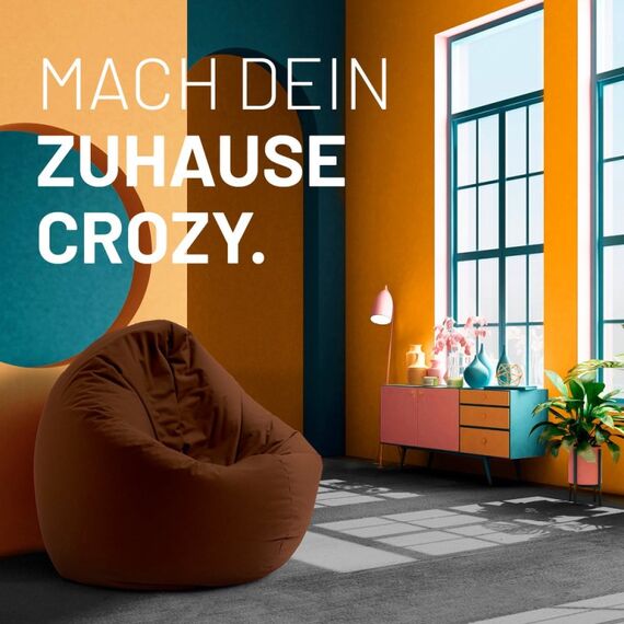 Lumaland Runder Sitzsack 2 in 1 Braun Drinnen Stuhl, 3 image