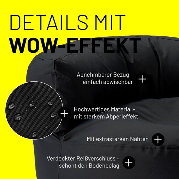 Lumaland Sitzsack-Sofa Schwarz Drinnen Stuhl, 5 image