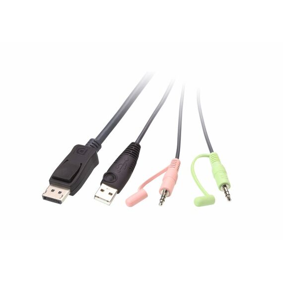 ATEN 2-Port USB DisplayPort Kabel KVM Switch mit Remote-Port-Wähler