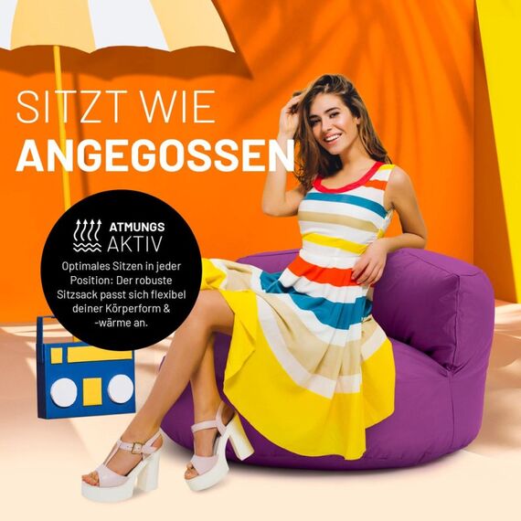 Lumaland Sitzsack-Sofa Lila Drinnen Stuhl, 7 image