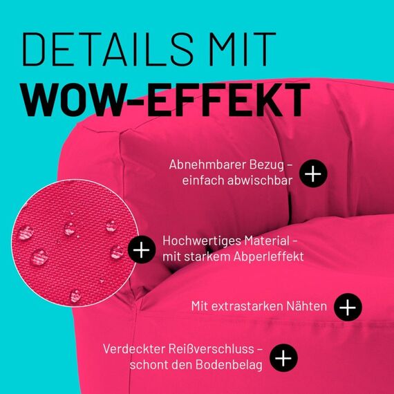 Lumaland Sitzsack-Sofa Pink Drinnen Stuhl, 5 image