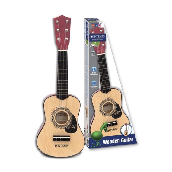 Bontempi Wooden Guitar with 6 strings, 2 image