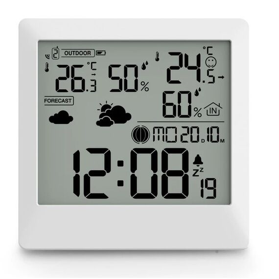 Hama 00222238 Digitale Wetterstation Weiß LED Akku