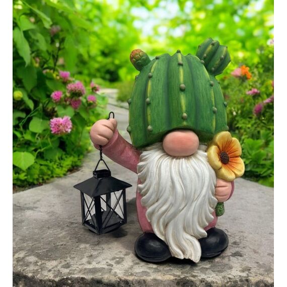 dameco Kaktus mit Laterne Dekorative Statue & Figur Schwarz, Grün, Weiß, Gelb Magnesium, 3 image