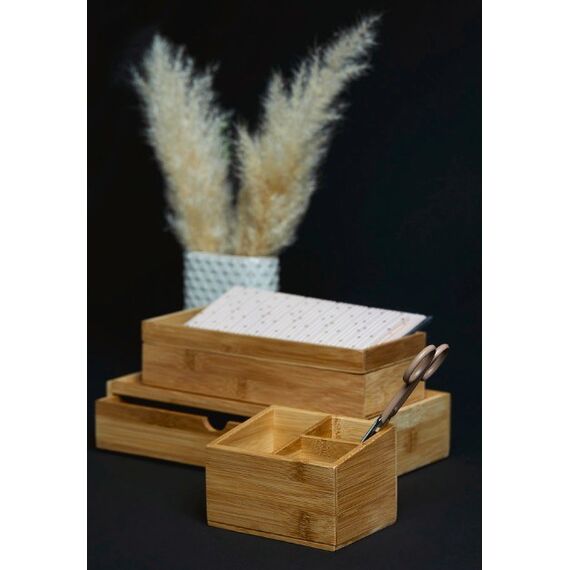 WENKO 23916100 Badezimmer-Aufbewahrungsbehälter Holz Bambus Badezimmer-Organizer, 7 image