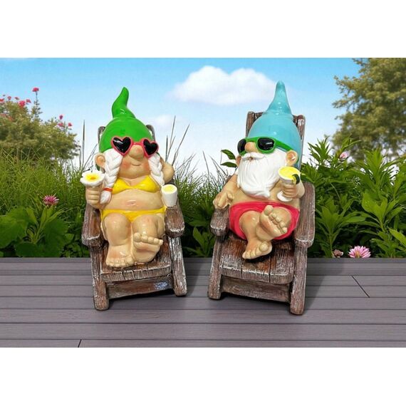dameco 24175 Gartenfigur Gartenstatue Gnom Polyresin Beige, Schwarz, Blau, Grün, Rot, Weiß, Gelb 2 Stück(e), 3 image