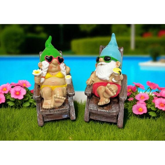 dameco 24175 Gartenfigur Gartenstatue Gnom Polyresin Beige, Schwarz, Blau, Grün, Rot, Weiß, Gelb 2 Stück(e), 5 image