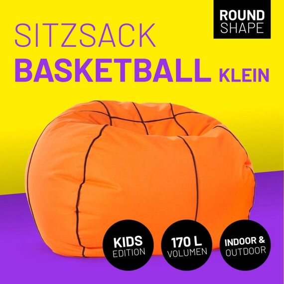 Lumaland 24664 Sitzsack Schwarz, Orange Innen & Außen Rund, 2 image