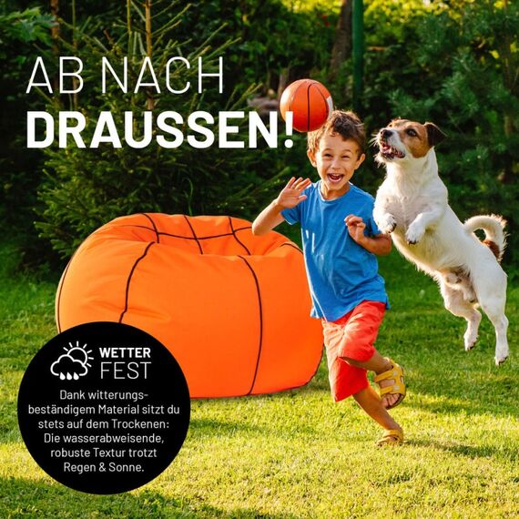 Lumaland 24664 Sitzsack Schwarz, Orange Innen & Außen Rund, 7 image