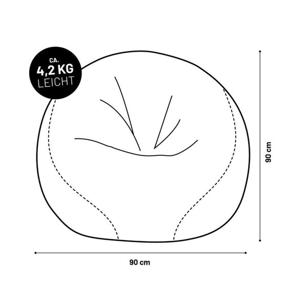 Lumaland 24664 Sitzsack Schwarz, Orange Innen & Außen Rund, 9 image