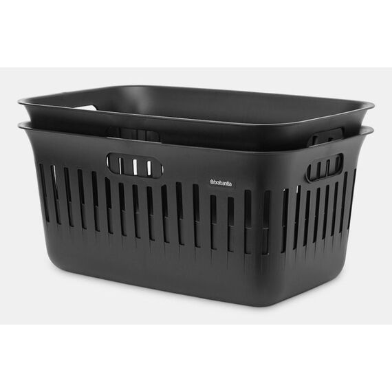 Brabantia Collect-It Wäschekorb 40 l Rechteckig Recycelbarer Kunststoff Schwarz, Farbe: Schwarz