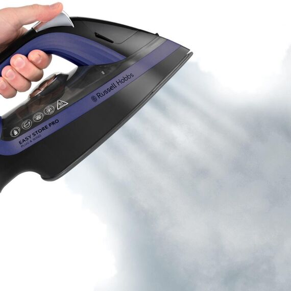 Russell Hobbs Plug & Wind Dampfbügeleisen Keramik-Bügelsohle 2400 W Blau, Violett, 3 image
