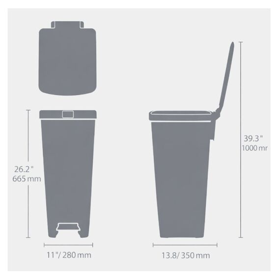 Brabantia 251849 Mülleimer 40 l Rechteckig Kunststoff Beige, 7 image