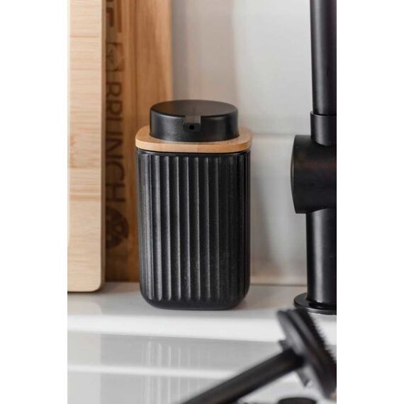 WENKO Rotello Seifenspender 0,25 l Schwarz, Holz, 11 image