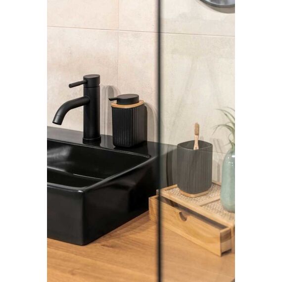 WENKO Rotello Seifenspender 0,25 l Schwarz, Holz, 10 image