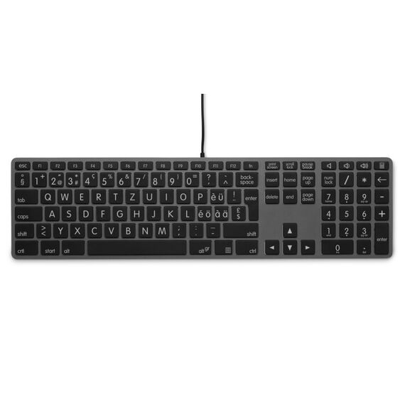 LMP KB-3421-BIG Tastatur Universal USB Schweiz Grau
