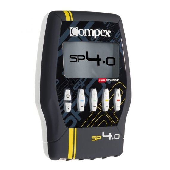 Compex SP 4.0 Elektrischer Muskelstimulator Elektroden-Einheit 4 Kanäle Schwarz, Grau, Gelb