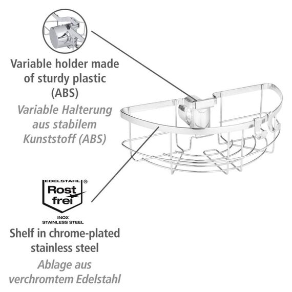 WENKO Floresta Kunststoff, Edelstahl Wand-montiert Duschregal, 3 image