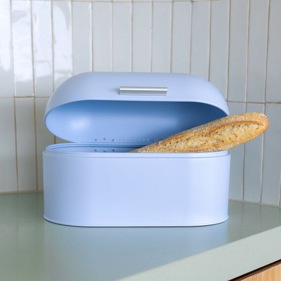 ONA Fresh Brotkasten Oval Blau Metall, Holz, 4 image