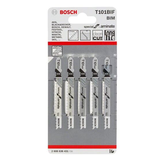 Bosch 2 608 636 431 Sägeblatt für Stichsägen, Laubsägen & elektrische Sägen Stichsägeblatt Bimetallisch 5 Stück(e)