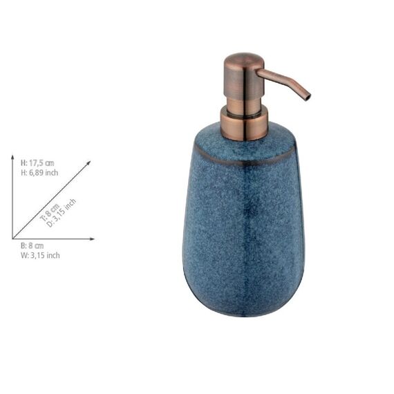 WENKO Sirmione Seifenspender 0,43 l Blau, Kupfer, 3 image
