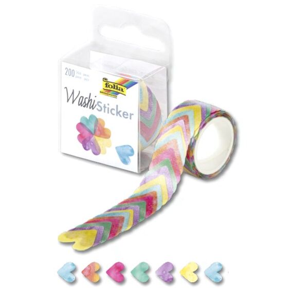 Folia Washi Sticker Dekorativer Aufkleber Papier Mehrfarbig 200 Stück(e)