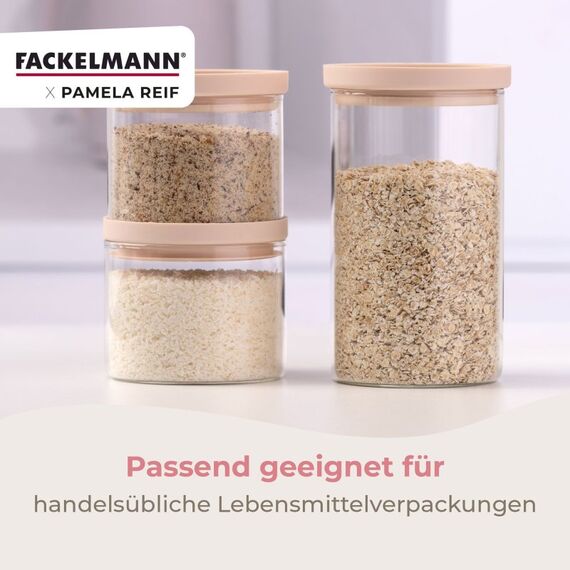 Fackelmann 26567 Glas Rund Glas, Kunststoff Beige, Transparent, 8 image