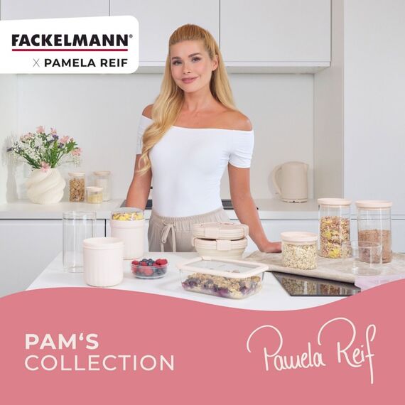 Fackelmann 26567 Glas Rund Glas, Kunststoff Beige, Transparent, 10 image