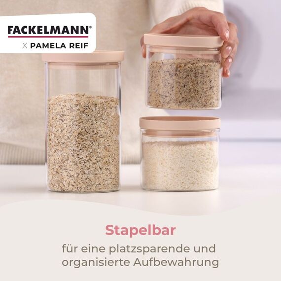 Fackelmann 26568 Glas Rund Glas, Kunststoff Beige, Transparent, 6 image