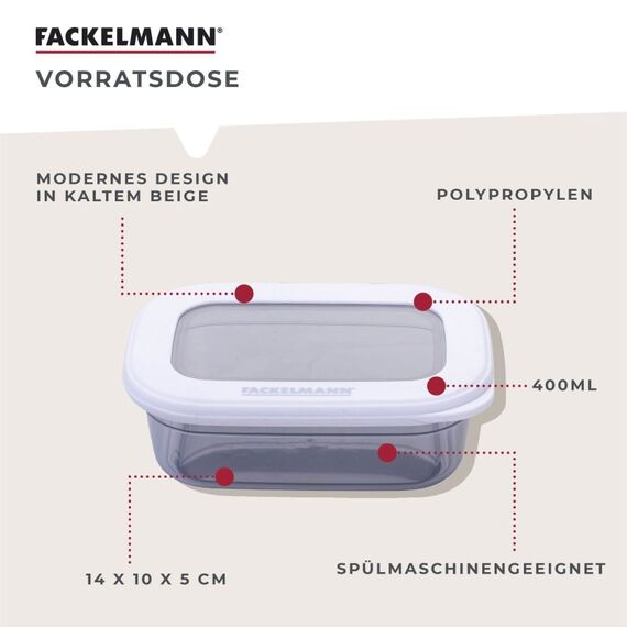 Fackelmann Vorratsdose Be The Move, eckig, beige, 400ml, 3 image