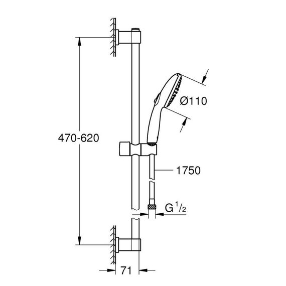 GROHE Vitalio Start 110 Duschsystem Chrom, 2 image