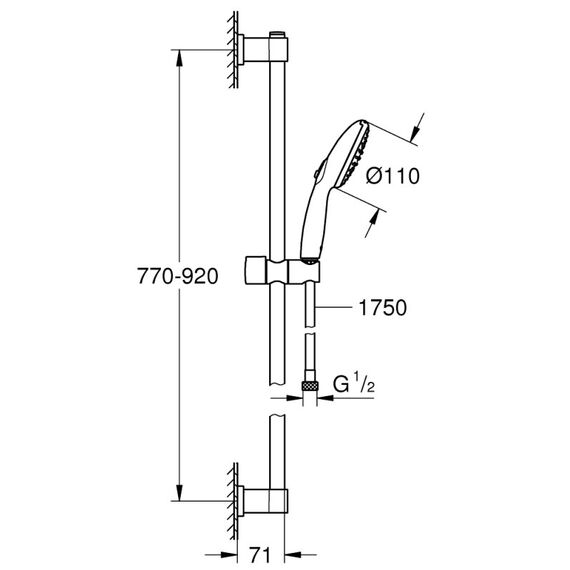 GROHE Vitalio Start 110 Duschsystem Schwarz, 2 image