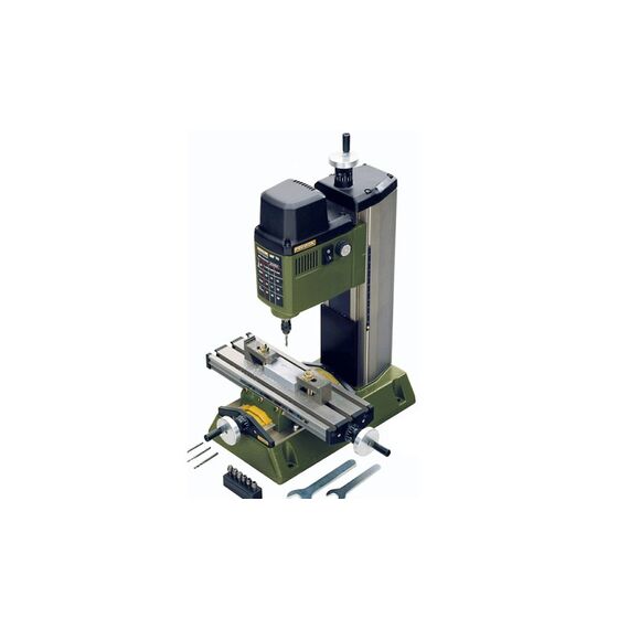 Proxxon MICRO-Fräse MF70 Kreuztisch, Stahlspannzangen, Stufenpratzen