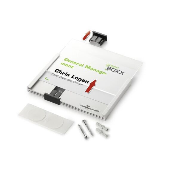 Durable 480023 Zeichenhalter und Informationsstand Schilderhalter Acryl, Aluminium Silber