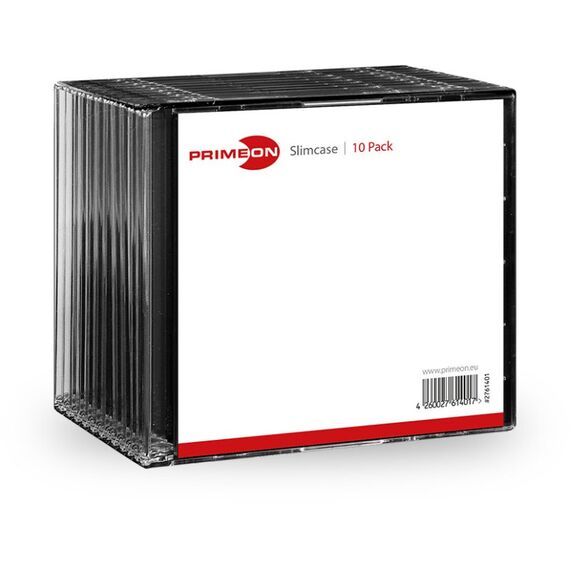 Primeon 2761401 CD-Hülle Schmales Gehäuse 1 Disks Schwarz